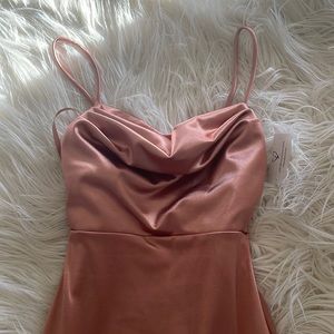 Windsor Lola High Slit Satin Dress